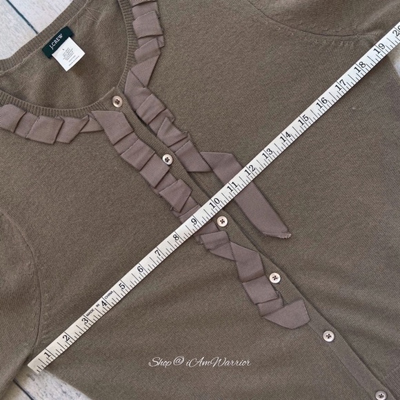 J.Crew grosgrain ribbon tan cashmere blend cardigan sweater *shop@iamwarrior - Picture 8 of 11